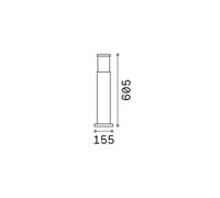 Lampadaire d'extérieur moderne Aluminium Noir 1 Lumière E27 H60Cm