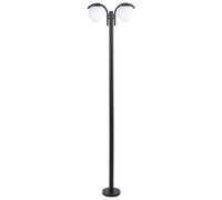 Lampadaire d'Extérieur Moderne en Aluminium à 2 Lumières de Jardin Noir Kulsi