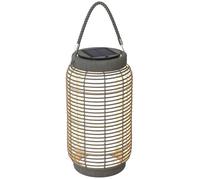 Lampadaire d'extérieur - Outsunny - en résine tressée - avec luminaire LED - marche/arrêt automatique - Ø18 x 37 cm - gris