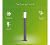 Lampadaire d'extérieur Philips Utrecht, Anthracite, 20W, Acier Inoxydable, IP44