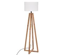 Lampadaire d'extérieur Pieds en Bois d'Acacia et Abat-Jour Blanc H 148 cm - Atmosphera