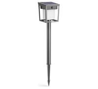 Lampe solaire LED pour allée de jardin, double luminosité, noire