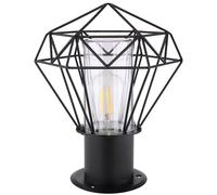 Lampadaire d'extérieur sur pied de jardin noir, lampadaire d'extérieur en acier inoxydable, abat-jour grillagé design industriel, 1x E27, LxH 22,5 x 31,5 cm