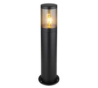 Lampadaire d'extérieur sur pied, éclairage d'extérieur en acier inoxydable, jardin anti-éclaboussures, noir fumé, 1x douille E27, DxHxL 14x50x10,2cm