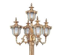 Lampadaire d'extérieur Vintage 5 lumières IP55 lanterne en verre étanche lampadaire extérieur victorien rétro en aluminium paysage pilier lampe cour pelouse poteau éclairage villa jardin antique
