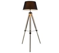 Lampadaire dimmable avec télécommande lampe en bois Lampadaire LED salon, trépied en bois à changement de couleur RVB, 8,5W 806lm blanc chaud, DxH 65x145 cm