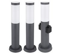 Lampadaire dimmable avec télécommande lumière extérieure avec douille en acier inoxydable lampe de base LED lampe de jardin lampe de chemin, anthracite, changement de couleur RVB, 8,5W 806lm blanc cha