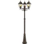 Lampadaire e térieur JANEL BRILLIANT doré métal verre 3 60W IP44 Noir Noir G