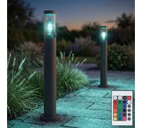 Lampadaire éclairage de chemin borne lumineuse extérieur lampes de jardin anthracite IP44 lampadaire patio, acier inoxydable fumé, 1x douille E27, DxH 12,7x110cm, lot de 2