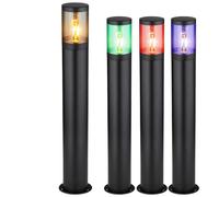 Lampadaire éclairage extérieur borne lumineuse fumée Lampadaire de jardin extérieur, télécommande dimmable, acier inoxydable, 1x LED RGB 8.5W 806Lm, DxH 14x80 cm