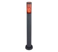 Lampadaire en acier inoxydable lampadaire de jardin d'extérieur anthracite fumé, contrôle par application dimmable, 1x Smart RGB LED 10W 806Lm blanc chaud, DxH 7,6x80 cm