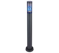 Lampadaire en acier inoxydable lampadaire de jardin d'extérieur anthracite fumé, contrôle par application dimmable, 1x Smart RGB LED 10W 806Lm blanc chaud, DxH 7,6x80 cm