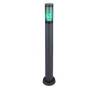 Lampadaire en acier inoxydable lampadaire de jardin d'extérieur anthracite fumé, télécommande dimmable, 1x LED RGB 8,5W 806Lm blanc chaud, DxH 7,6x80 cm