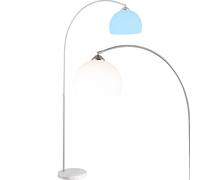 Lampadaire en arc LED, réglable en hauteur, lampe en arc, blanc, dimmable, pied en marbre, lampadaire, 1x E27 8,5 watts changeur de couleurs LED RVB, salon, chambre à coucher, salle à manger