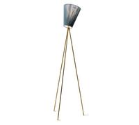 Lampadaire en Bois Northern Oslo, Base Dorée et Abat-jour Vert