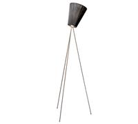 Lampadaire en Bois Northern Oslo, Base en Métal et Abat-jour Noir