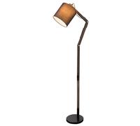 Lampadaire en bois Textile Lampe articulée debout Lampadaire en bois orientable, brun noir, 1x E27, LxlxH 49,5 x 24,5 x 157 cm