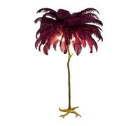 Lampadaire en forme de plume, lampadaire LED moderne à intensité variable, lampe d'angle haute romantique style princesse trois températures couleur, décorative résine dorée(E,80*120cm/31.5x47.2in)