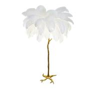 Lampadaire en forme de plume, lampadaire LED moderne à intensité variable, lampe d'angle haute romantique style princesse trois températures couleur, décorative résine dorée(B,75*120cm/29.5x47.2in)