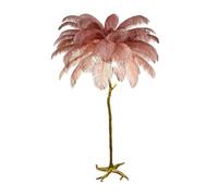 Lampadaire en forme de plume, lampadaire LED moderne à intensité variable, lampe d'angle haute romantique style princesse trois températures couleur, décorative résine dorée(G,75*120cm/29.5x47.2in)