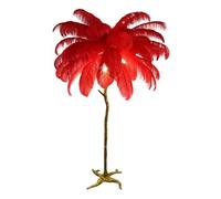 Lampadaire en forme de plume, lampadaire LED moderne à intensité variable, lampe d'angle haute romantique style princesse trois températures couleur, décorative résine dorée(N,90*150cm/35.4x59.1in)