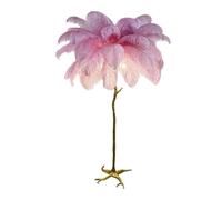 Lampadaire en forme de plume, lampadaire LED moderne à intensité variable, lampe d'angle haute romantique style princesse trois températures couleur, décorative résine dorée(H,80*120cm/31.5x47.2in)