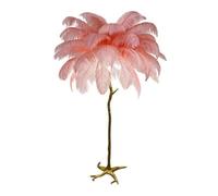 Lampadaire en forme de plume, lampadaire LED moderne à intensité variable, lampe d'angle haute romantique style princesse trois températures couleur, décorative résine dorée(M,80*120cm/31.5x47.2in)