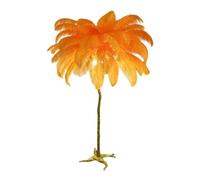 Lampadaire en forme de plume, lampadaire LED moderne à intensité variable, lampe d'angle haute romantique style princesse trois températures couleur, décorative résine dorée(C,80*120cm/31.5x47.2in)