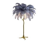 Lampadaire en forme de plume, lampadaire LED moderne à intensité variable, lampe d'angle haute romantique style princesse trois températures couleur, décorative résine dorée(F,80*120cm/31.5x47.2in)