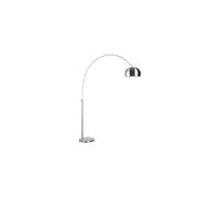 Lampadaire en métal argenté, E27, arc, base marbre, abat-jour perforé - White Label, Bow - 39xP170x205 cm