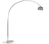 Lampadaire en métal arqué avec base en marbre ronde - Arc Blanc