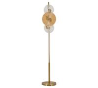 Lampadaire en métal doré et verre (30 x 30 x 164 cm)
