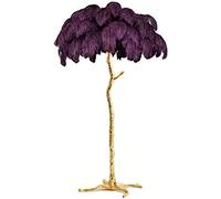 Lampadaire en plumes avec éclairage LED à intensité variable pour chambre à coucher, bureau, salon, salle de lecture, coin lumineux, lumière douce