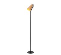 Lampadaire en rotin beige et noir, abat-jour conique, 1xE27, 40W, Lucide BENSEN