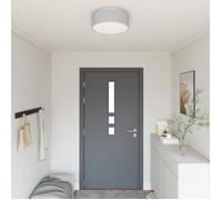 Lampadaire encastré - Ø 38 cm - Tissu gris - E27 - Design contemporain