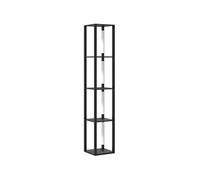 Lampadaire étagères design LED H.163 cm 4 niveaux luminosité réglable MDF noir