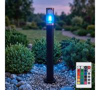 Lampadaire Jardin Extérieur Lampe d'extérieur Lampadaire Lampadaire en inox Extérieur, télécommande dimmable Mémoire, accentuation cuivre noir fumé, 1x RGB LED 8,5W 806Lm blanc chaud, DxH 7,6x80 cm