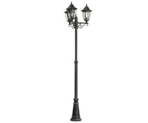 Lampadaire extérieur Calmar 3 flammes Ø 56cm noir, patine argentée, transparent