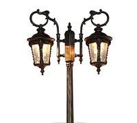 Lampadaire extérieur créatif extérieur IP55 étanche paysage haut pôle réverbère paysage double colonne lampe villa communauté pilier éclairage jardin rétro cour route poteau lanterne décoration
