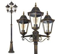 Lampadaire extérieur Hongkong à 3 lampes, Candélabre au design original pour une mise en valeur de votre entrée ou jardin, Réverbère aux finitions soignées et au charme classique