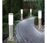 Lampadaire Extérieur Inox Balcon Détecteur de Mouvement Argent LED 4er Set