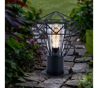 Lampadaire extérieur lampadaire extérieur jardin noir Lampadaire extérieur inox, abat-jour treillis design industriel, 1x E27, H 31,5 cm