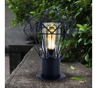 Lampadaire extérieur lampadaire extérieur jardin noir Lampadaire extérieur inox, abat-jour treillis design industriel, 1x E27, H 31,5 cm
