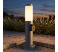 Lampadaire Extérieur Lampadaire Terrasses Prises E27 Acier Inoxydable 1 à Feux