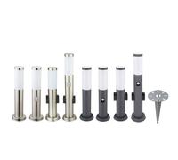 Lampadaire extérieur lampe de jardin en acier inoxydable E27 chemin lumineux jardin, éclairage d'entrée de garage, détecteur douille, étanche IP44, argent anthracite opale moderne, douille E27 Stahl -