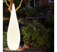 Lampadaire extérieur lampe de jardin Lampadaire lampe de patio avec piquet de terre pour fixation, plastique blanc opale, 1x E27, DxH 24x80 cm