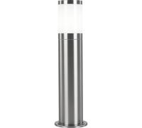 Lampadaire extérieur Lampe de jardin Lampe d'allée en acier inoxydable Lampe de socle argentée LED Lampadaire, 3,7W 320lm blanc chaud, DxH 14 x 50 cm