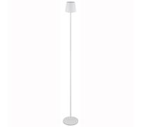 Lampadaire extérieur lumière dimmable lampadaire LED batterie USB lampe de jardin, métal plastique opale blanche, 3W 130Lm blanc chaud, DxH 16x120 cm