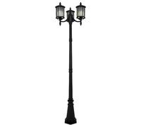 Lampadaire extérieur noir classique 3xE27 IP44 Kaja