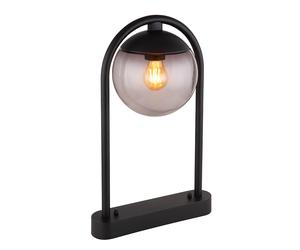 Lampadaire extérieur path light patio lamp lampadaire extérieur boule de verre, IP44 retro, métal noir fumé, 1x douille E27, HxLxÜ 50x20x32cm